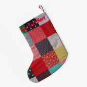 kleurrijke vlekstof met leuke snowman plezier kleine kerstsok (Achterkant (Hangend))