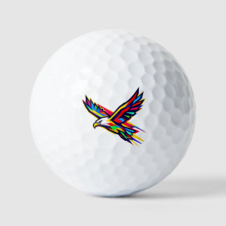 Kleurrijke Vliegende Adelaar Regenboog Logo Sport  Golfballen