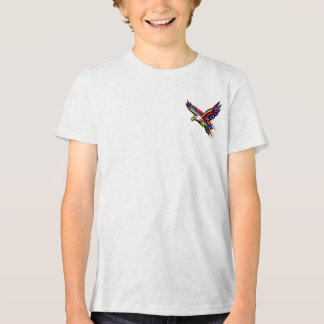 Kleurrijke Vliegende Adelaar Regenboog Logo Sport  Tri-Blend Shirt