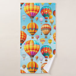Kleurrijke Vliegende Hete Luchtballon Bad Handdoek