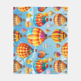 Kleurrijke Vliegende Hete Luchtballon Fleece Deken