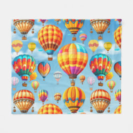 Kleurrijke Vliegende Hete Luchtballon Fleece Deken