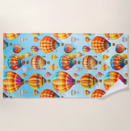 Kleurrijke Vliegende Hete Luchtballon Strandlaken