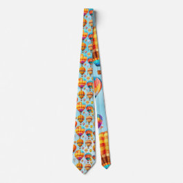 Kleurrijke Vliegende Hete Luchtballon Stropdas