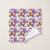 Kleurrijke vliegende kikkers bad handdoek (Wasdoekje)