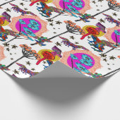 Kleurrijke vliegende kikkers cadeaupapier (Hoek)