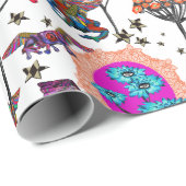 Kleurrijke vliegende kikkers cadeaupapier (Rol Hoek)