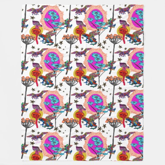 Kleurrijke vliegende kikkers fleece deken (Voorkant)