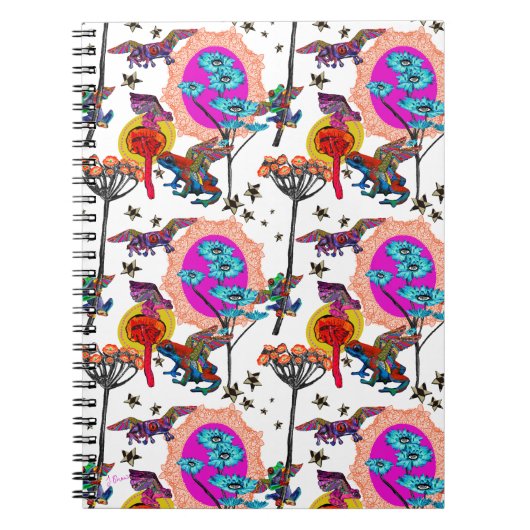 Kleurrijke vliegende kikkers notitieboek (Voorkant)