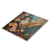 Kleurrijke vliegende kolibrie met patroon tegeltje (Zijkant)