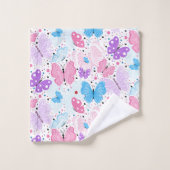 Kleurrijke vliegende vlinder bad handdoek (Wasdoekje)
