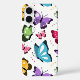 Kleurrijke vliegende vlinder iPhone 16 hoesje