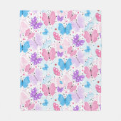 Kleurrijke vliegende vlinder fleece deken (Voorkant)