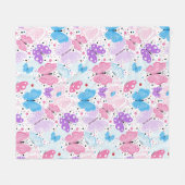 Kleurrijke vliegende vlinder fleece deken (Voorkant (Horizontaal))