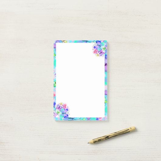 Kleurrijke Vliegende Vlinder Post-it® notes (Op bureau)