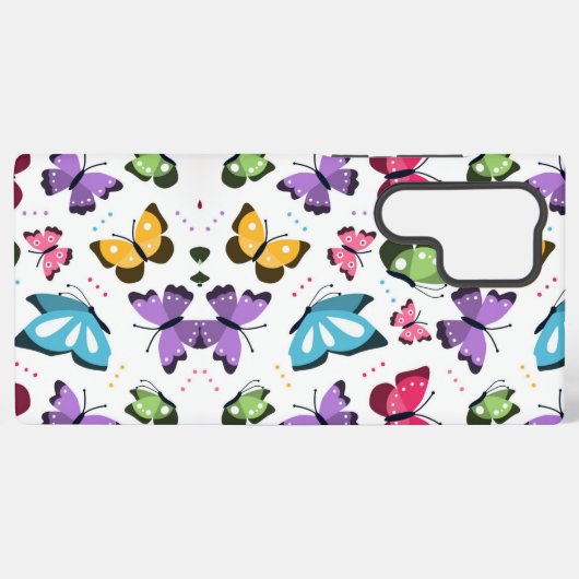 Kleurrijke vliegende vlinder samsung galaxy hoesje (Achterkant horizontaal)