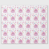 Kleurrijke Vliegende Vlinders met Crown Art Print/ Cadeaupapier (Vlak)