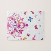 Kleurrijke Vliegende Vlinders met Crown Art Print/ Legpuzzel (Horizontaal)