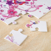 Kleurrijke Vliegende Vlinders met Crown Art Print/ Legpuzzel (Zijkant)