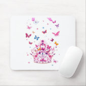 Kleurrijke Vliegende Vlinders met Crown Art Print Muismat (Met muis)
