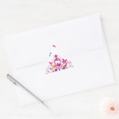 Kleurrijke Vliegende Vlinders met Crown Art Print Sticker (Envelop)