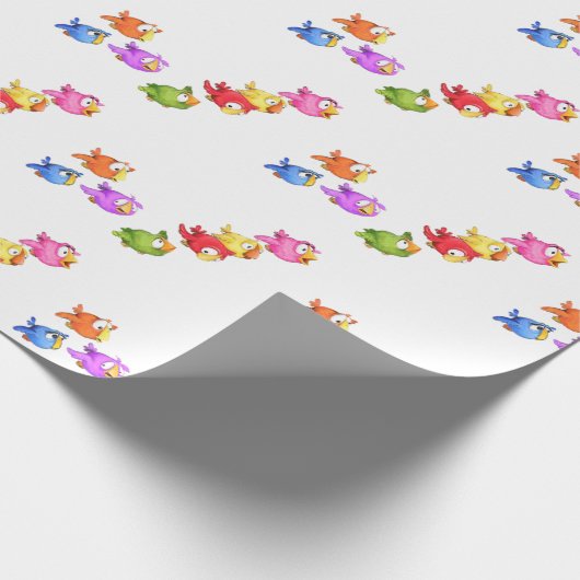 Kleurrijke vliegende vogels inpakpapier (Hoek)