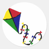 Kleurrijke vlieger vliegkunst ronde sticker (Voorkant)