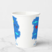 Kleurrijke vliegers in Blue Sky Kinderen op zaterd Papieren Bekers (Links)