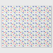 Kleurrijke Vliegtuig & Wolken, Schattigee Aviator  Cadeaupapier (Vlak)