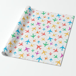 Kleurrijke Vliegtuigen Cadeaupapier
