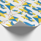 Kleurrijke vliegtuigen en het Kinder patroon van K Cadeaupapier (Hoek)
