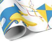 Kleurrijke vliegtuigen en het Kinder patroon van K Cadeaupapier (Rol Hoek)