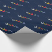 Kleurrijke vliegtuigen met een reisthema cadeaupapier (Hoek)