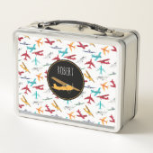 Kleurrijke vliegtuigen patroon aangepaste naam (Achterkant)