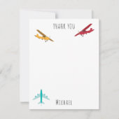 Kleurrijke vliegtuigen Patroon Kinder aangepaste n Bedankkaart (Voorkant)