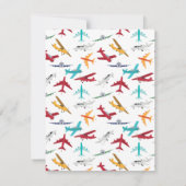 Kleurrijke vliegtuigen Patroon Kinder aangepaste n Bedankkaart (Achterkant)