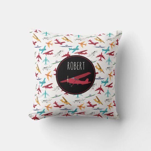 Kleurrijke vliegtuigen Patroon Kinder aangepaste n Kussen (Voorkant)