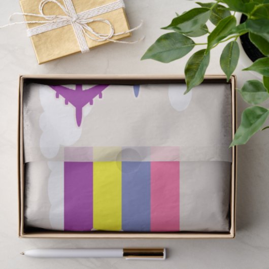 Kleurrijke vliegtuigen tissuepapier (Geschenk)