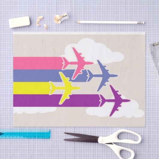 Kleurrijke vliegtuigen tissuepapier (Craft)