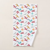 Kleurrijke Vliegtuigpatroon Kinder Badkamer Bad Handdoek (Handdoek)