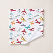 Kleurrijke Vliegtuigpatroon Kinder Badkamer Bad Handdoek (Wasdoekje)