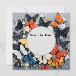 Kleurrijke Vlinder Acryl Kunst, Save The Date