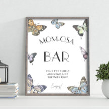 Kleurrijke Vlinder Baby shower Mom-osa Bar Sign