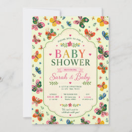 Kleurrijke Vlinder Baby Shower Uitnodiging