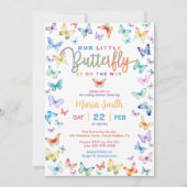 Kleurrijke vlinder Baby shower uitnodiging (Voorkant)