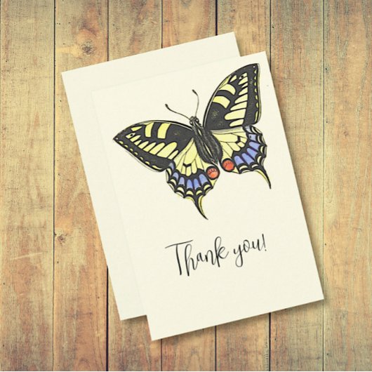kleurrijke vlinder bedankkaart