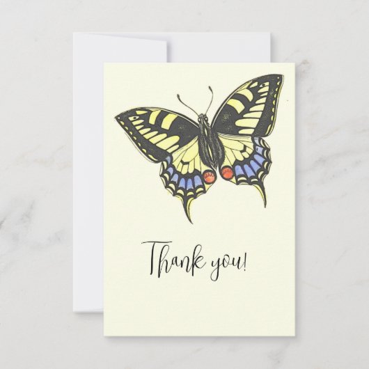  kleurrijke vlinder bedankkaart (Voorkant)