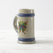 Kleurrijke vlinder bierpul (Voorkant links)