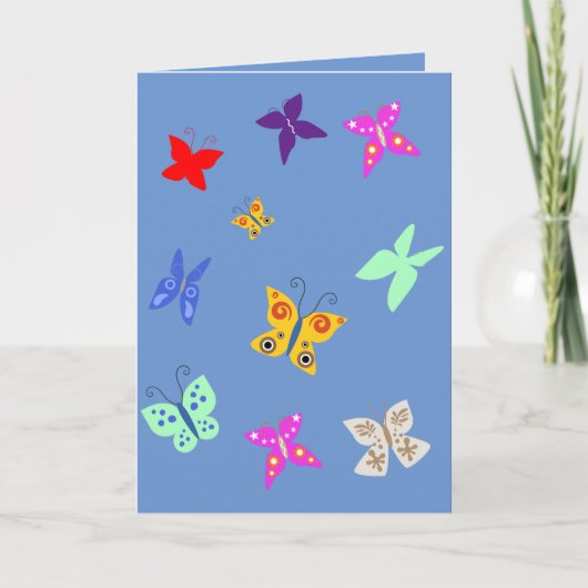 Kleurrijke Vlinder Blank Kaart (Voorkant)