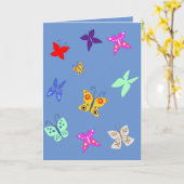 Kleurrijke Vlinder Blank Kaart (Gele Bloem)